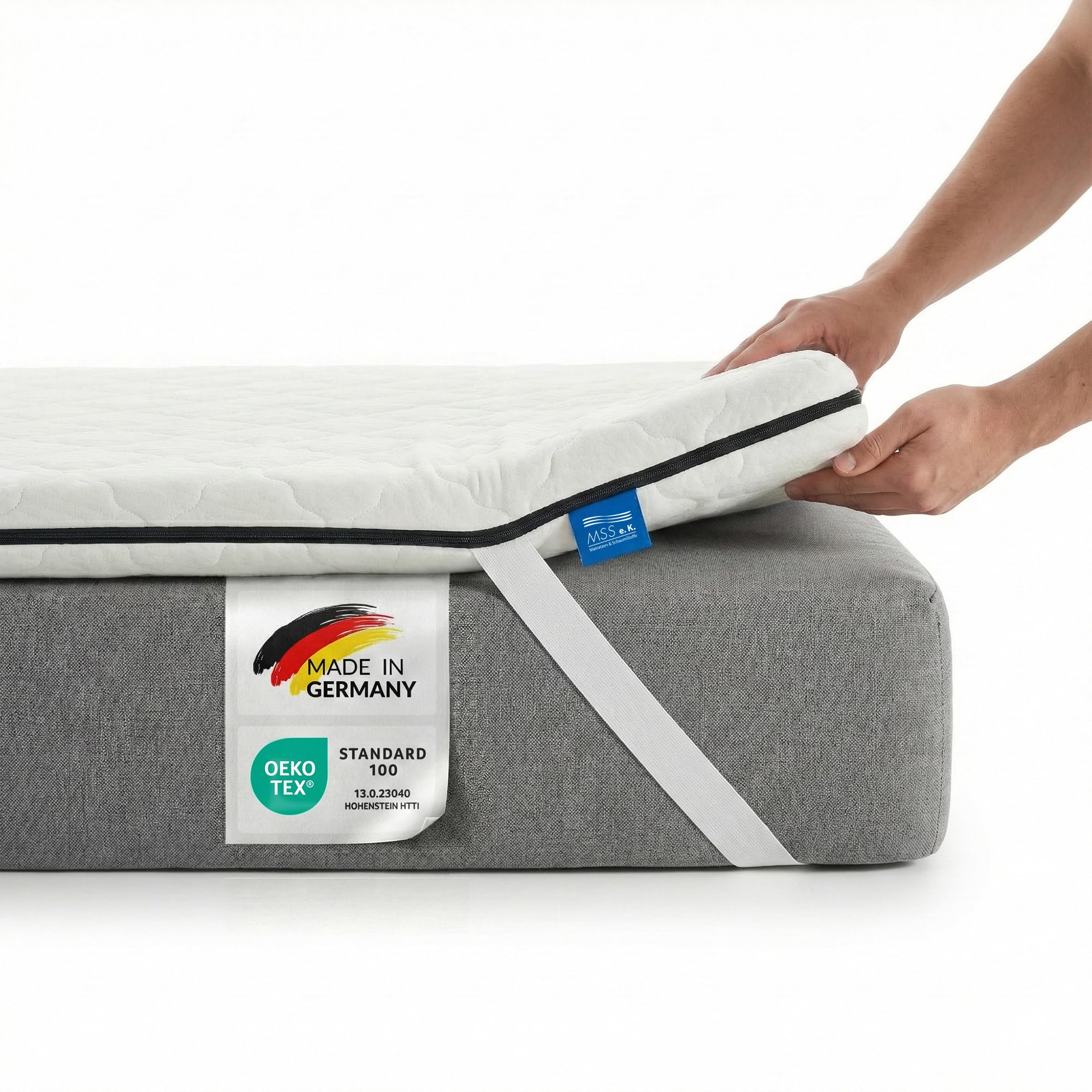 MSS e.K. Komfortschaum Matratzentopper 130 x 200 cm | optimale Körperanpassung | Mattress Topper 130x200 | Designed und produziert in Deutschland | Oeko-TEX Zertifiziert