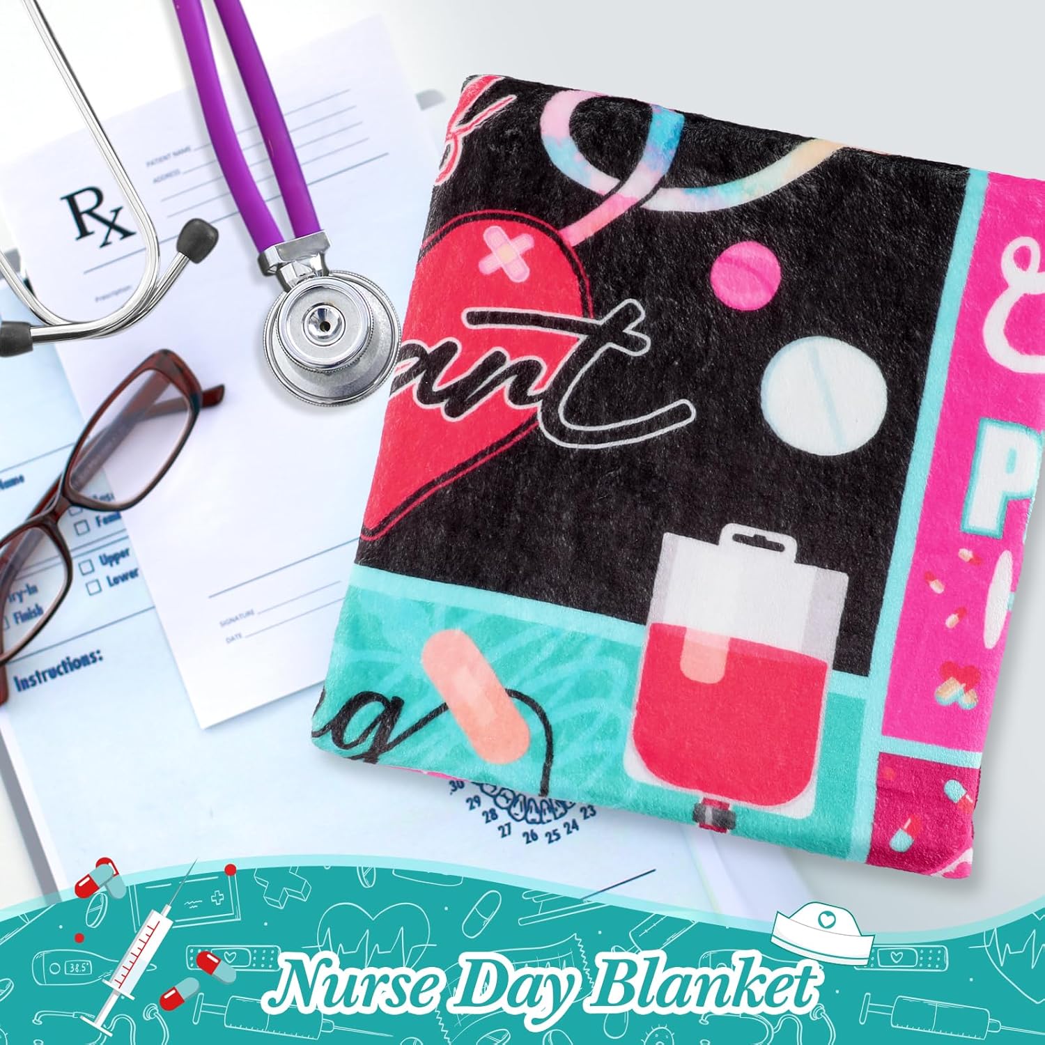 Tranqun Christmas Nurse Gifts for Women 60 x 50 Nurse Practitioner Week Gift Throw Blanket for Healthcare Worker Gifts Nursing Student Graduation, Rn for Nursing Practitioner, Retirement Present - Image 2
