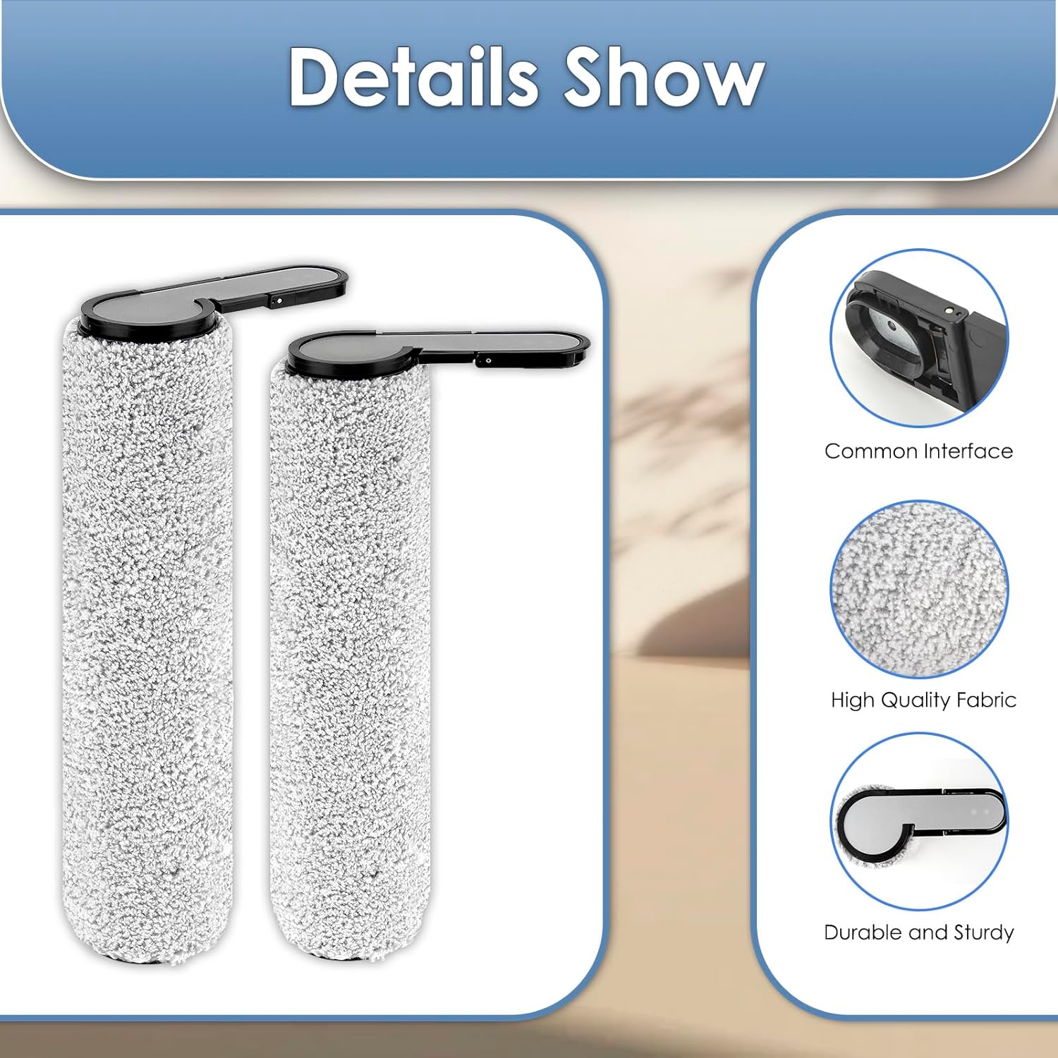 (2 Pack) F25 Replacement Brush Rollers Compatible with Roborock F25/ F25 LT/ F25 RT/ F25 ACE/ F25A LT/ F25 ACE Combo/ F25 Combo/ F25 GT Wet Dry Vacuum Cleaner, Roller Mop, Multi-Surface Brush