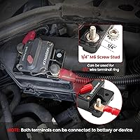 Vista 2 de RED WOLF - Disyuntor de circuito impermeable de 100 amperios para motor de arrastre de barco, vehículo marino, ATV, sistema de batería electrónica