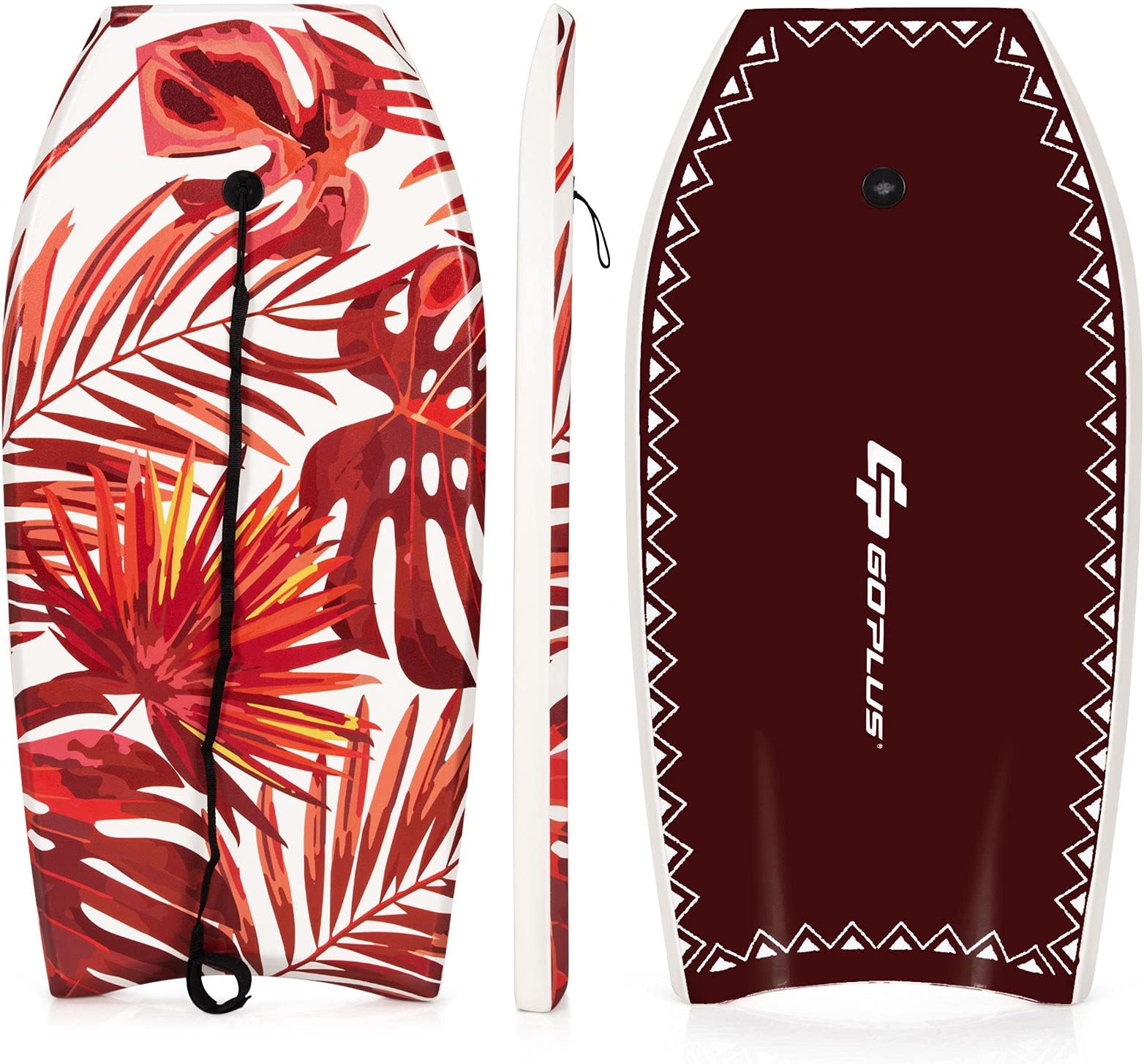 GoplusBoogie Boards for Beach, 41''/37''/33'' Lightweight Body Board with EPS Core, XPE Deck, HDPE Slick Bottom, Wrist Leash, Bodyboard for Kids Adults Surfing