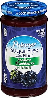 Polaner Sugar Free with Fiber, Seedless Blackberry Preserves, 13.5 Ounce