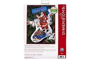 Counted Cross Stitch ''Checking His List'' Personalized Christmas Stocking Kit
