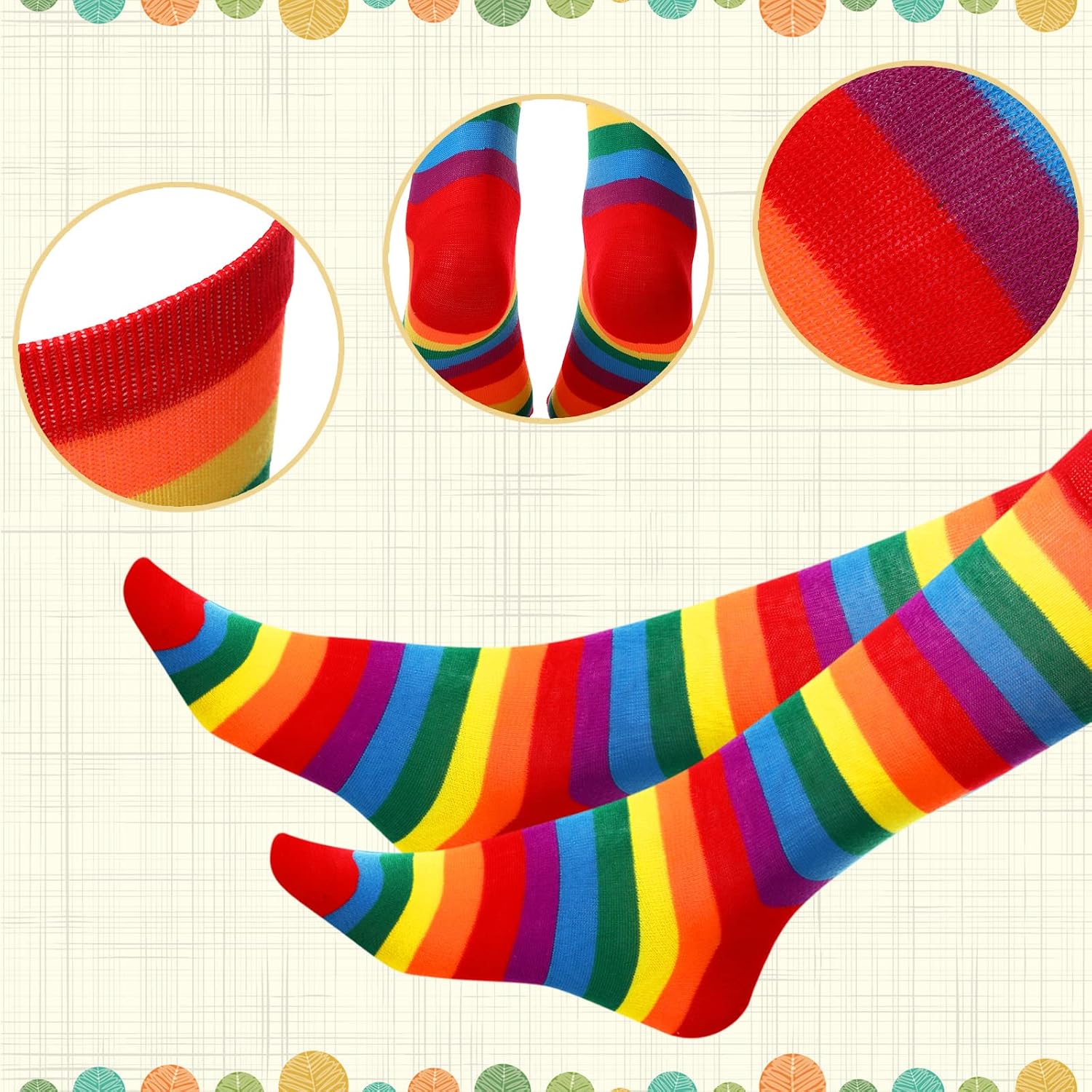 Vicenpal 8 Pairs Rainbow Pride Gay Socks Cotton Colorful LGBT Striped Casual Socks for Men Women Birthday Pride Gifts image 4