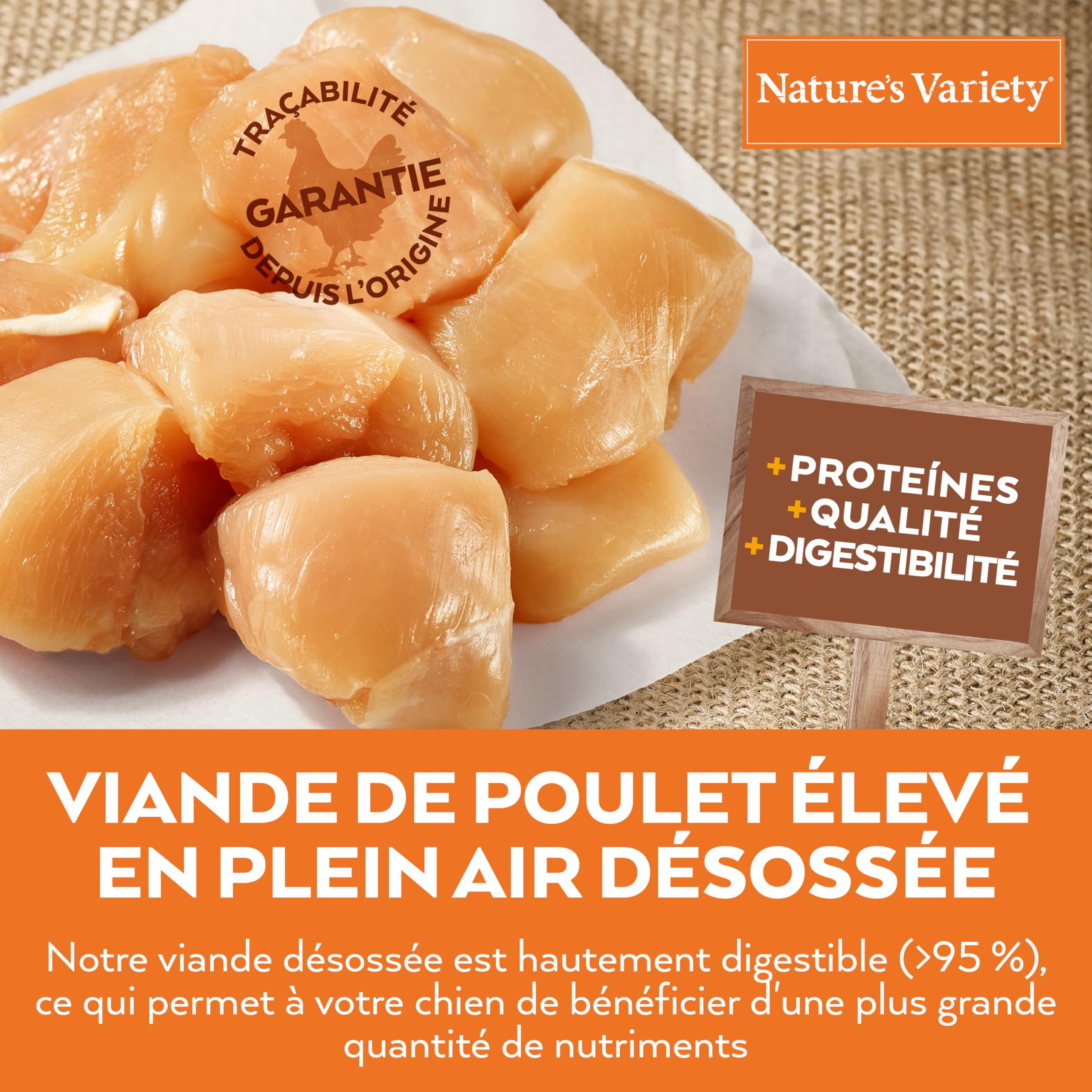 Nature's Variety No Grain Croquettes pour Chiens Adultes Mini - Poulet - 7kg