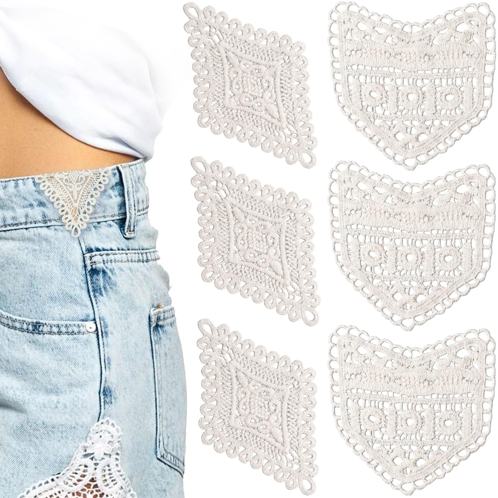 Lace Waist Extender for Jeans, Vintage Sewing Fastener Waistband Extenders