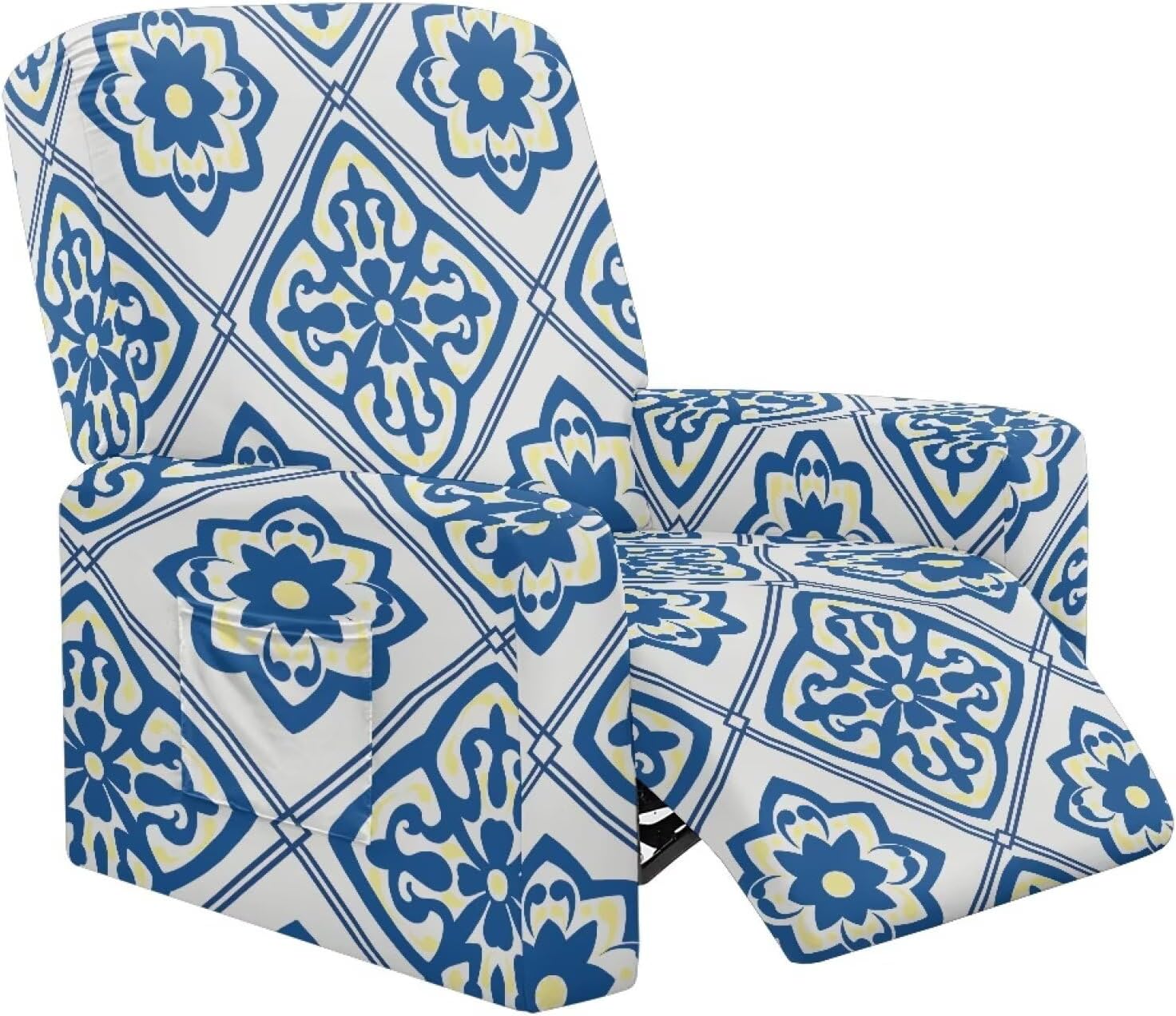 Slipcovered Sofas for Living Room Geometric Floral Sofa Protector Cover Single Sofa Cover with Elastic Loops Protector for Kids Durable