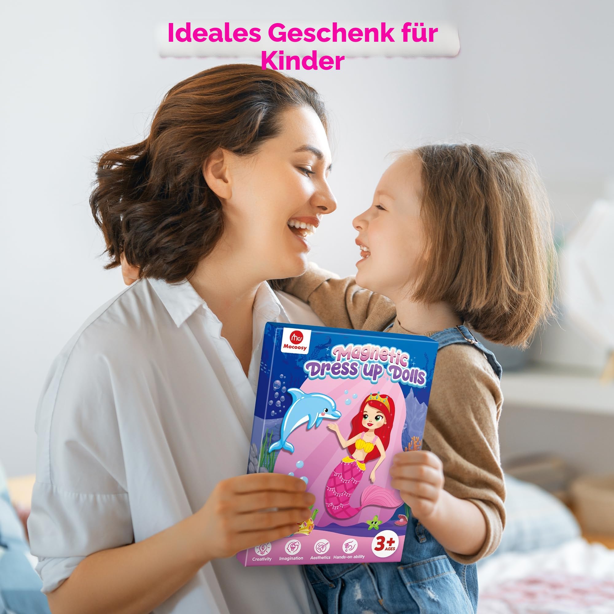 Mocoosy Magnetische Anziehpuppen Basteln Spielzeug für Mädchen 4-8, Prinzessin Fee Meerjungfrau Anziehspielzeug passendes Spiel Reisespielzeug für Kinder Geschenke für Mädchen Alter 3 4 5 6 7 Jahren