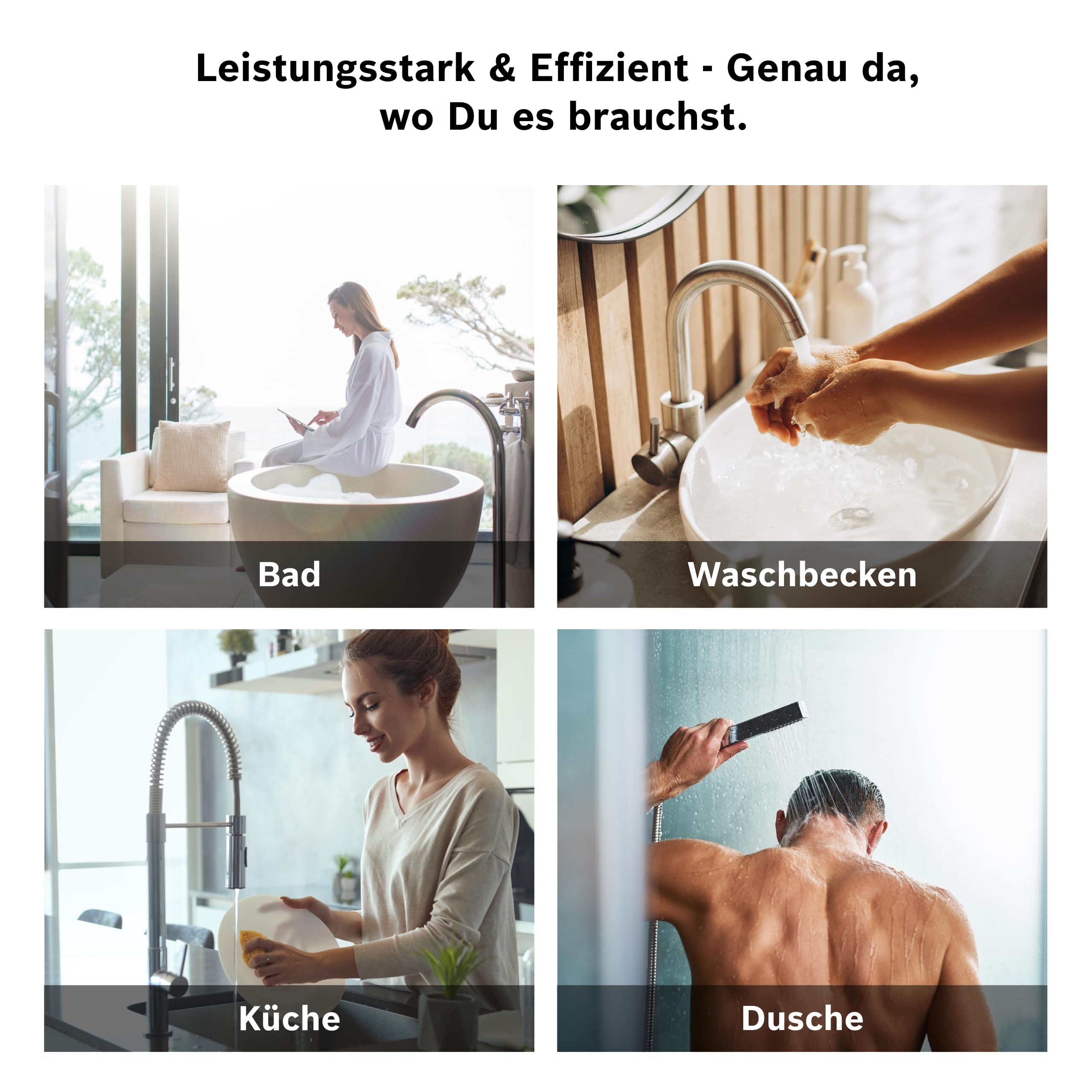 Bosch Tronic Advanced AquaStop, Durchlauferhitzer, 21/24/27 kW | Solarfähig, Nachrüstbare Internetfähigkeit, Druckfest, LED-Display, Energieklasse A