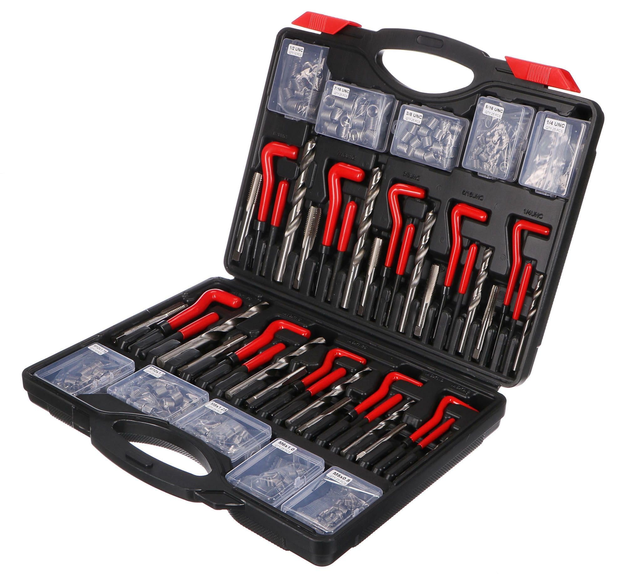 MECHANIC THREAD SET 261 | Juego de reparación de roscas | M5 - M12 | 1/4UNC - 1/2UNC | 261 piezas