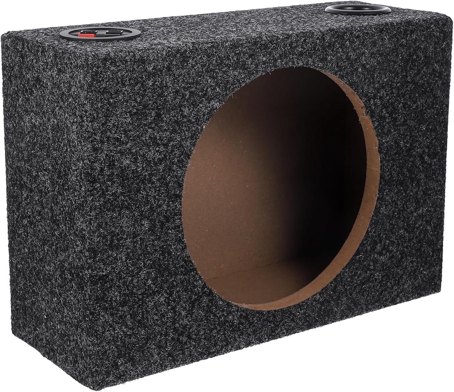 Single Subwoofer Enclosure Box for Car Audio Upgrade Wood Abs Plush Construction Sealed Subwoofer Cabinet for Enhanced Bass Response Compatible with Standard Cab Vehicles