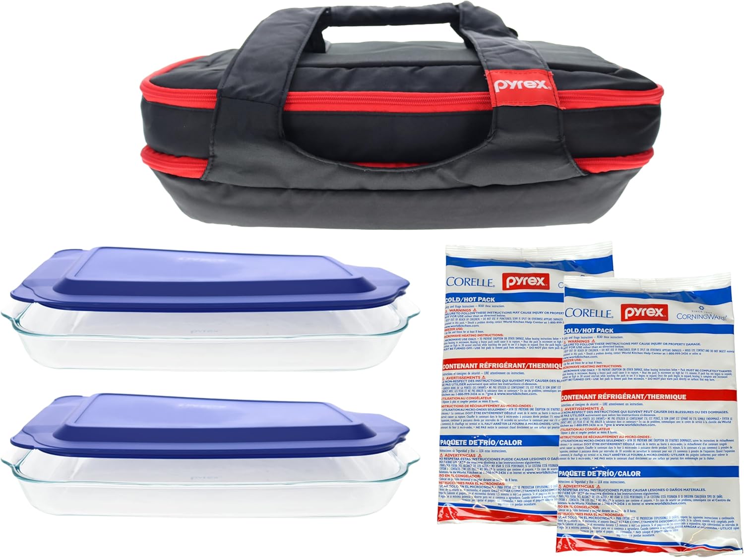 Pyrex Portables™ Black/Red Insulated Casserole Carrier Tote