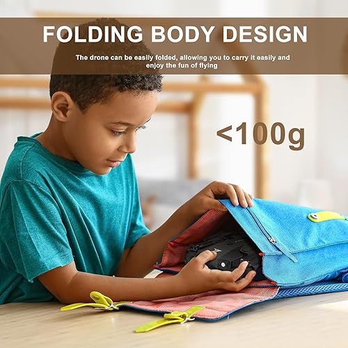 Miniatura 6 de JT63 Mini dron para niños, dron de bolsillo plegable con giros y rollos 3D, modo sin cabeza, retención de altitud, control remoto de 2.4 GHz, 2