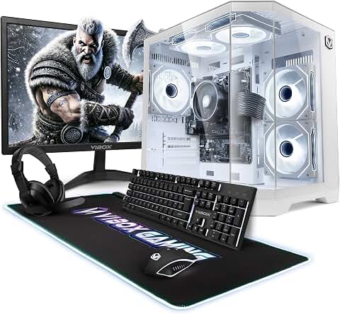 VIBOX I-525 PC Gamer Complet • 22" Écran • AMD Ryzen 3 3200G 4 cœurs • Radeon Vega 8 • 16 Go RAM • 480 Go SSD • Windows 11 • WiFi 6 + Bluetooth 5.4