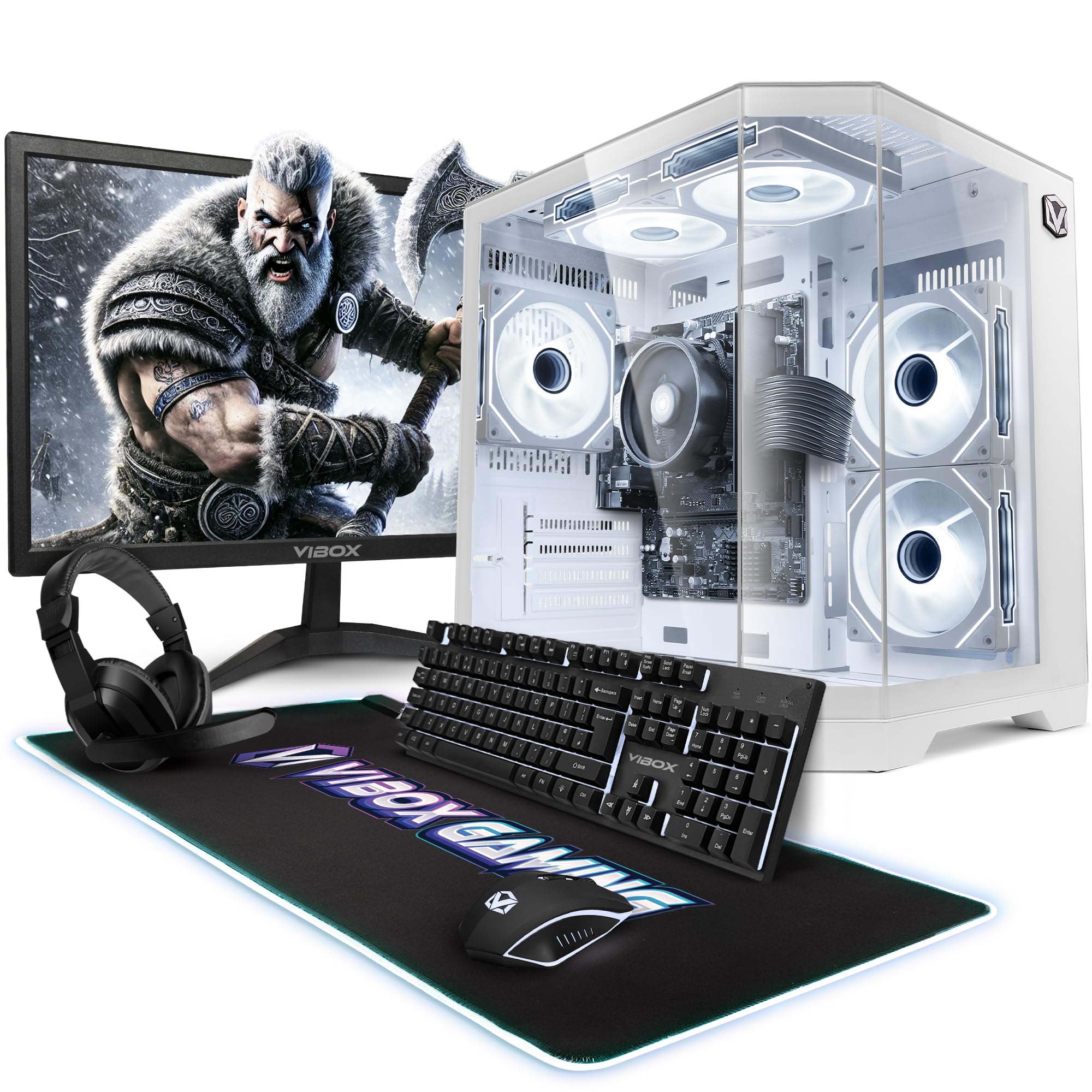 VIBOX I-521 PC Gamer Complet • 22" Écran • AMD Ryzen 3 3200G 4 cœurs • Radeon Vega 8 • 16 Go RAM • 2 to HDD • 240 Go SSD • Windows 11 • WiFi 6 + Bluetooth 5.4