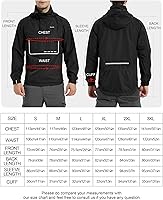 Vista 6 de KUTOOK Chaqueta impermeable para hombre con capucha reflectante, rompevientos, ligera, transpirable, con bolsillos