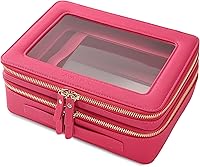 Vista 52 de Aveniee Bolsa organizadora de maquillaje transparente, bolsa de aseo de viaje, estuche cosmético para mujeres, bolsa portátil de maquillaje