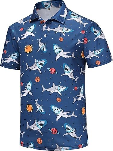 Camisas de golf para hombre, Dry Fit, camisa de golf de manga corta, divertidas camisas polo de golf