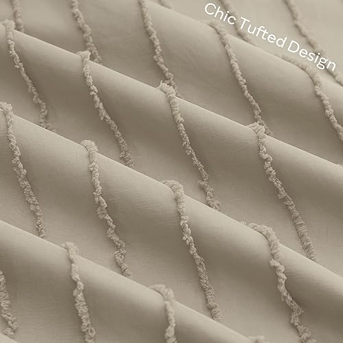 Miniatura 5 de JELLYMONI Paquete de 2 fundas de almohada color caqui tamaño King, fundas de almohada de microfibra suave a rayas con cierre de sobre (almohadas no