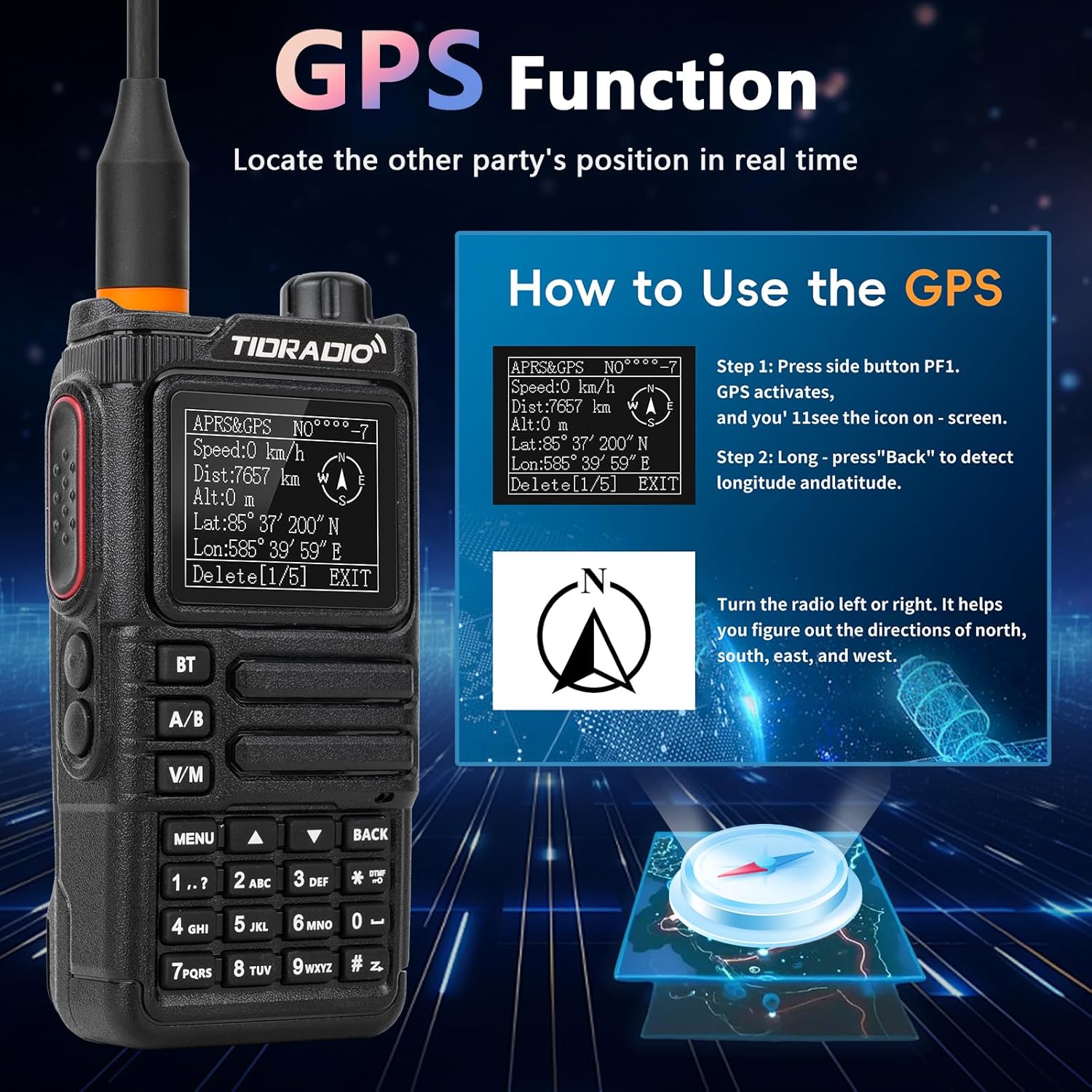 TIDRADIO TD-H9 10Watt GPS/APRS GMRS Radio Handheld, Spectrum Analysis, Web Upgrade, APP/PC Wireless Programming,Compass,Multi-Band Long Range Walkie Talkies,MTexting,NOAA,AM,FM-Green,1Pack