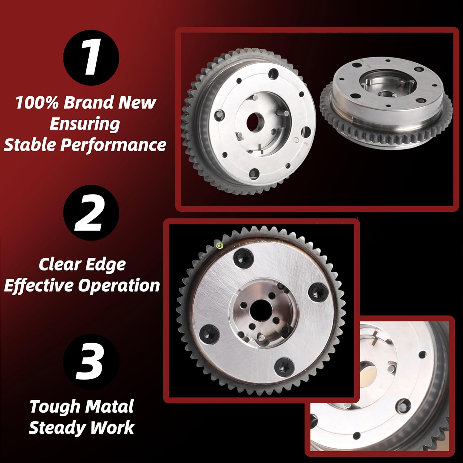 Camshaft Adjuster Phaser Sprocket Gear, Exhaust Variable Valve Timing VVT Fit for Ford F150 Ecoboost, for Ford Expedition, for Lincoln Navigator 2021-2024 3.5L Replace ML3Z6256A ML3Z6C525A