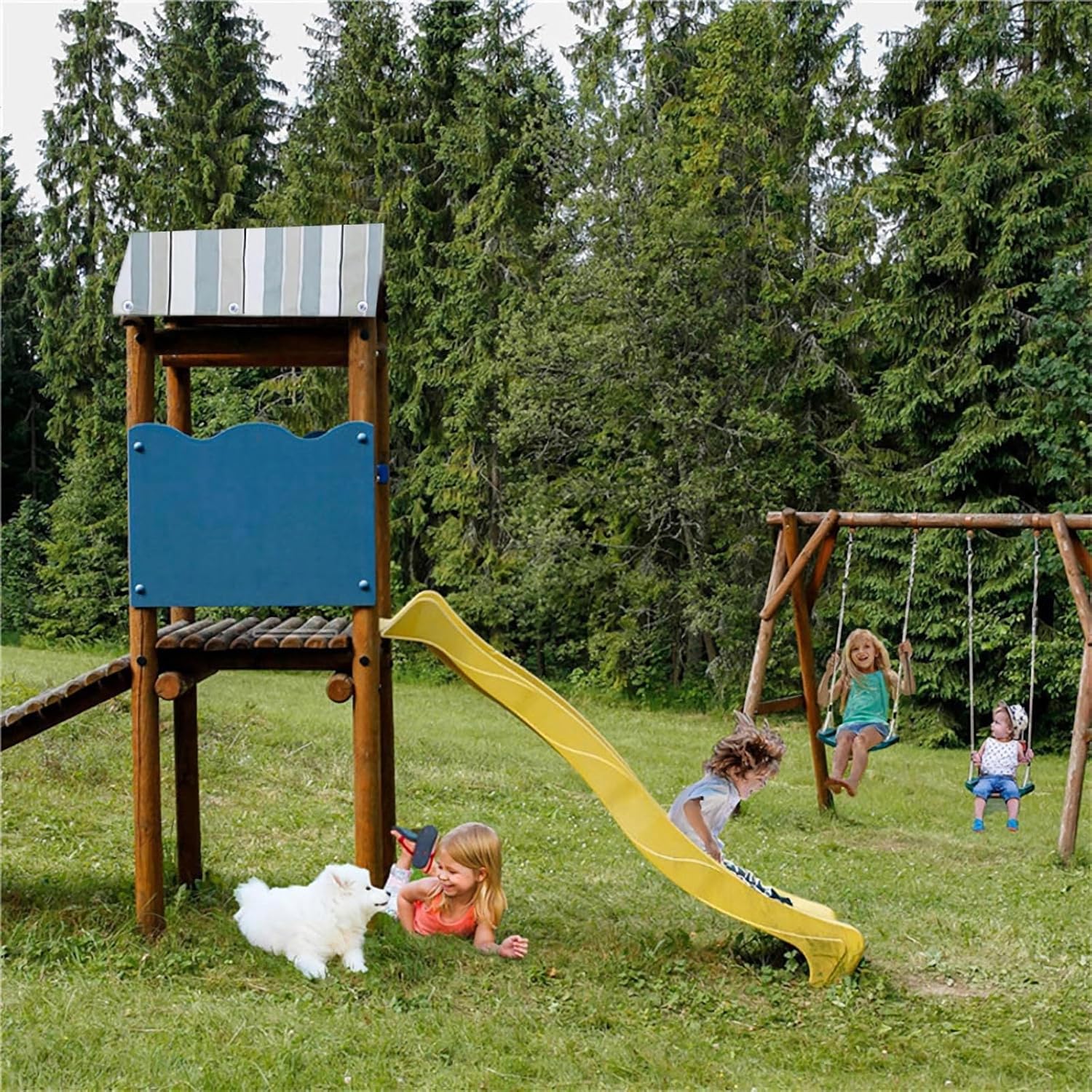 Playset Canopy Replacement 43" × 90", Playset Tarp Replacement, Waterproof 600d Oxford Cloth Swing Set Replacement Tarp, Playground Accessories for Kids Outdoor, Backyard Playground (Stripe)