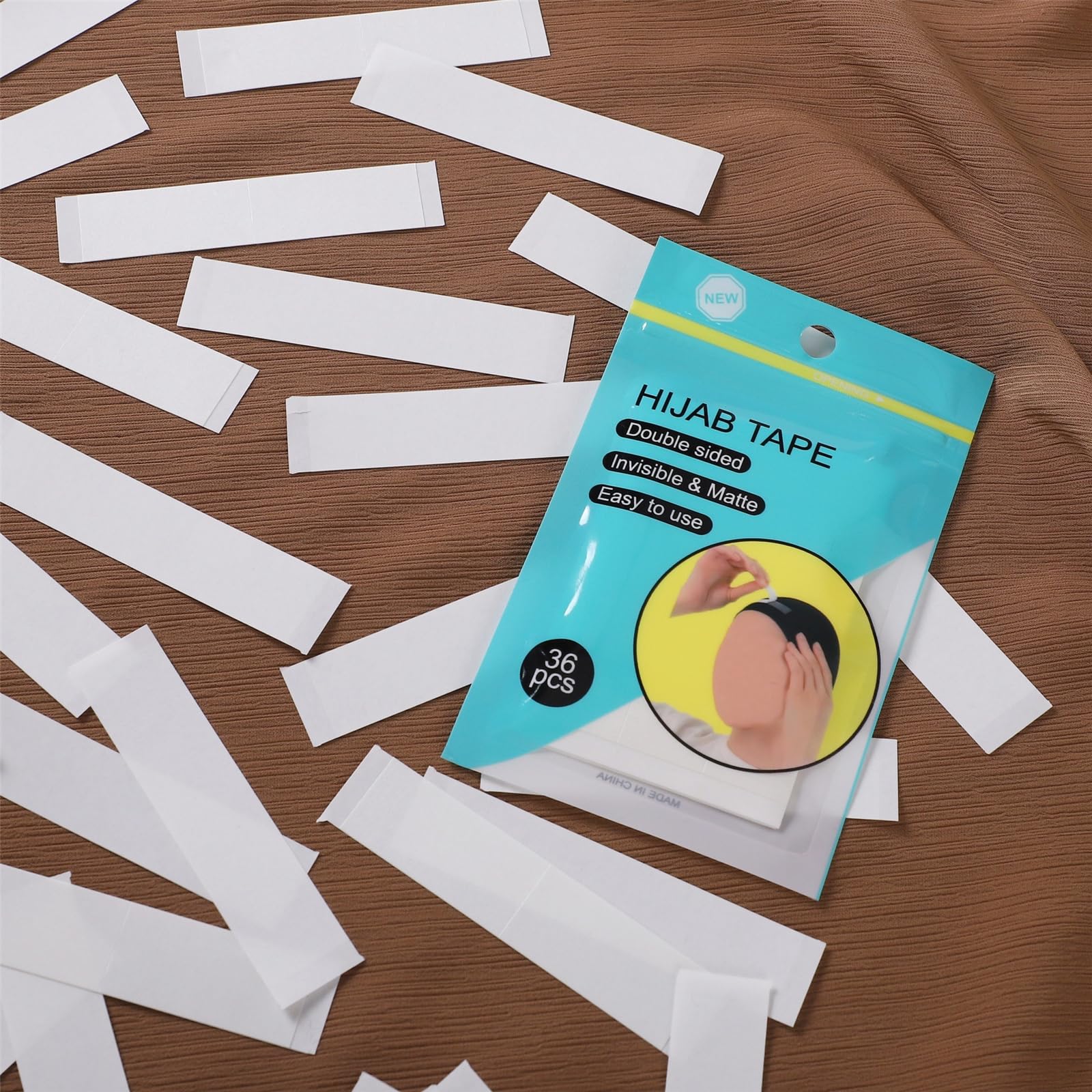 Pacchetto 36pcs Strisce Adesive Anti -Esposizione per Donne Usi Singoli Nastro A Doppio Lato Collare Fisso con Adesivi Antisciplici in Tessuto A Doppio Lato Hijab Hijab