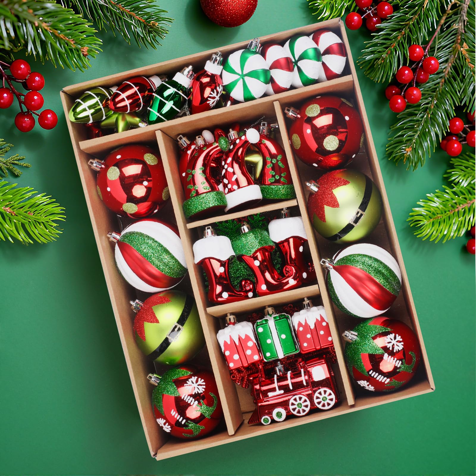 SHareconn 75pcs Classic Christmas Balls Ornaments Set