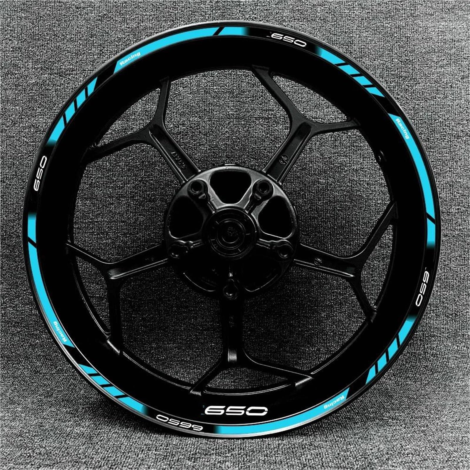 Motorcycle Wheel Hub Decal Front and Rear Rim Reflective Sticker for Kawasaki for Z250 for Z300 for Z400 for Z650(Color24)