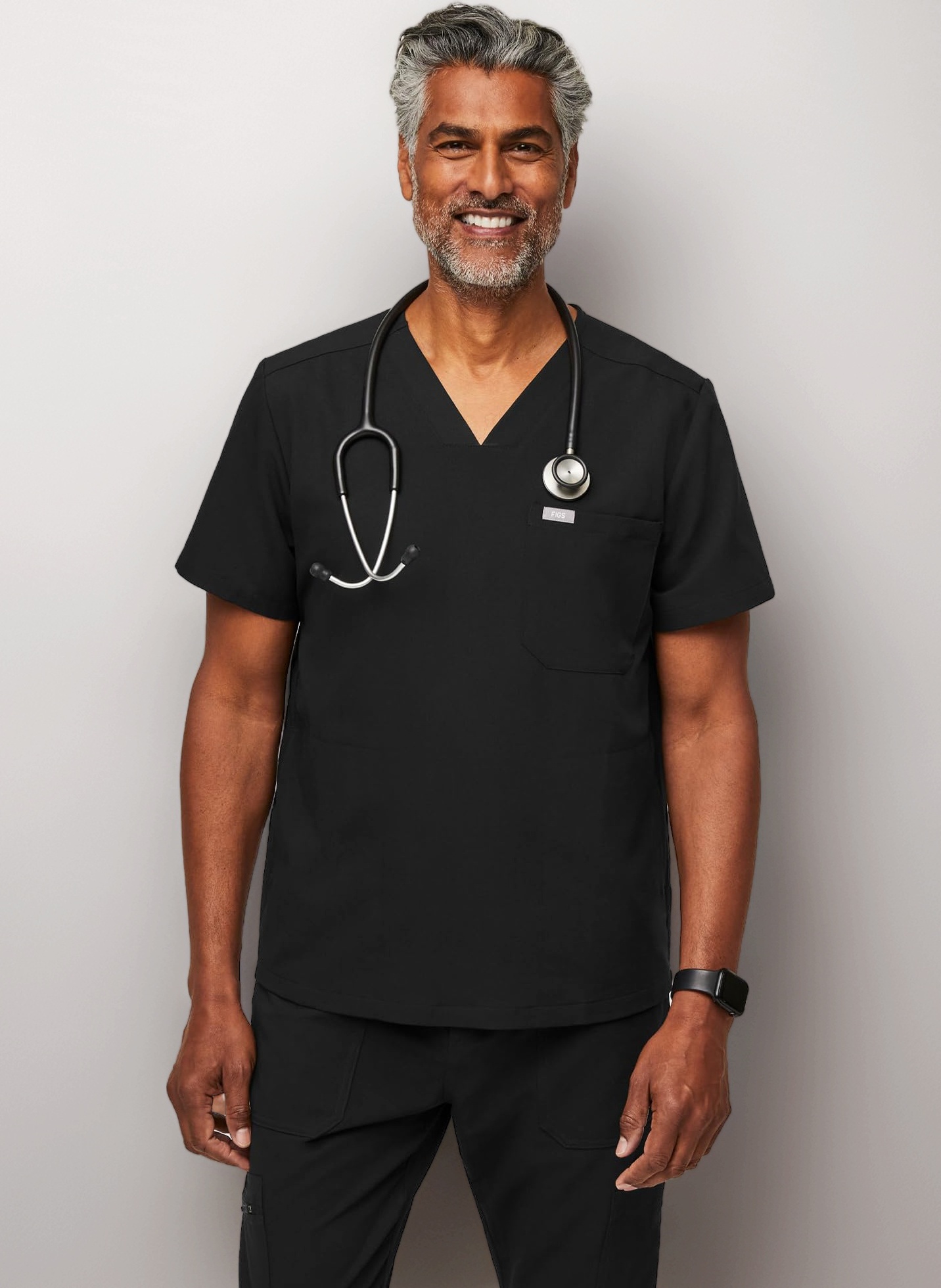 FIGS Chisec Scrub Top for Men – 3 Pockets, Tailored Fit, Squared V-Neck, 4-Way Stretch, Moisture-Wicking Men's Scrubs