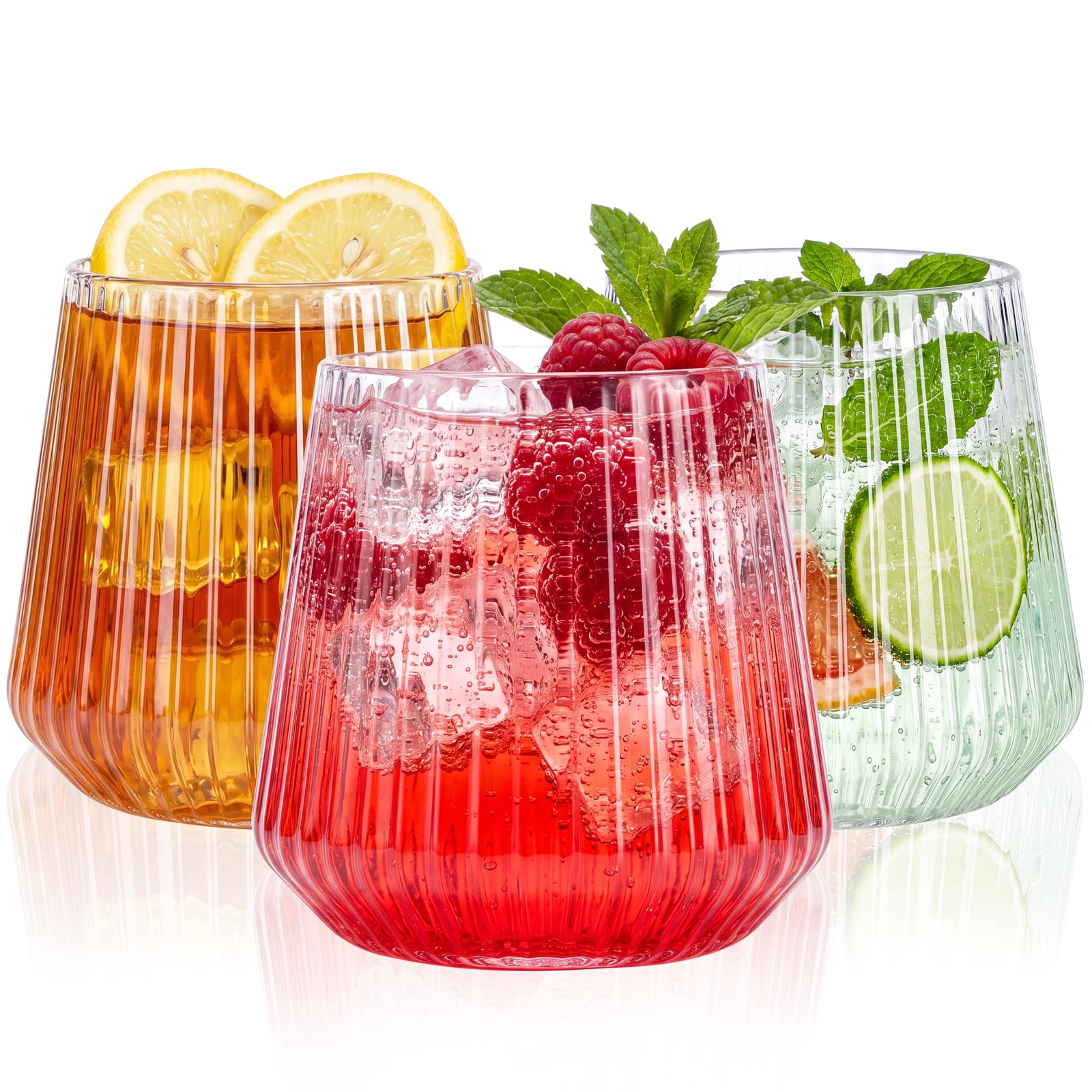 YOUBET 40Pack Plastic Ribbed Wine Glasses for Wedding Parties Bar