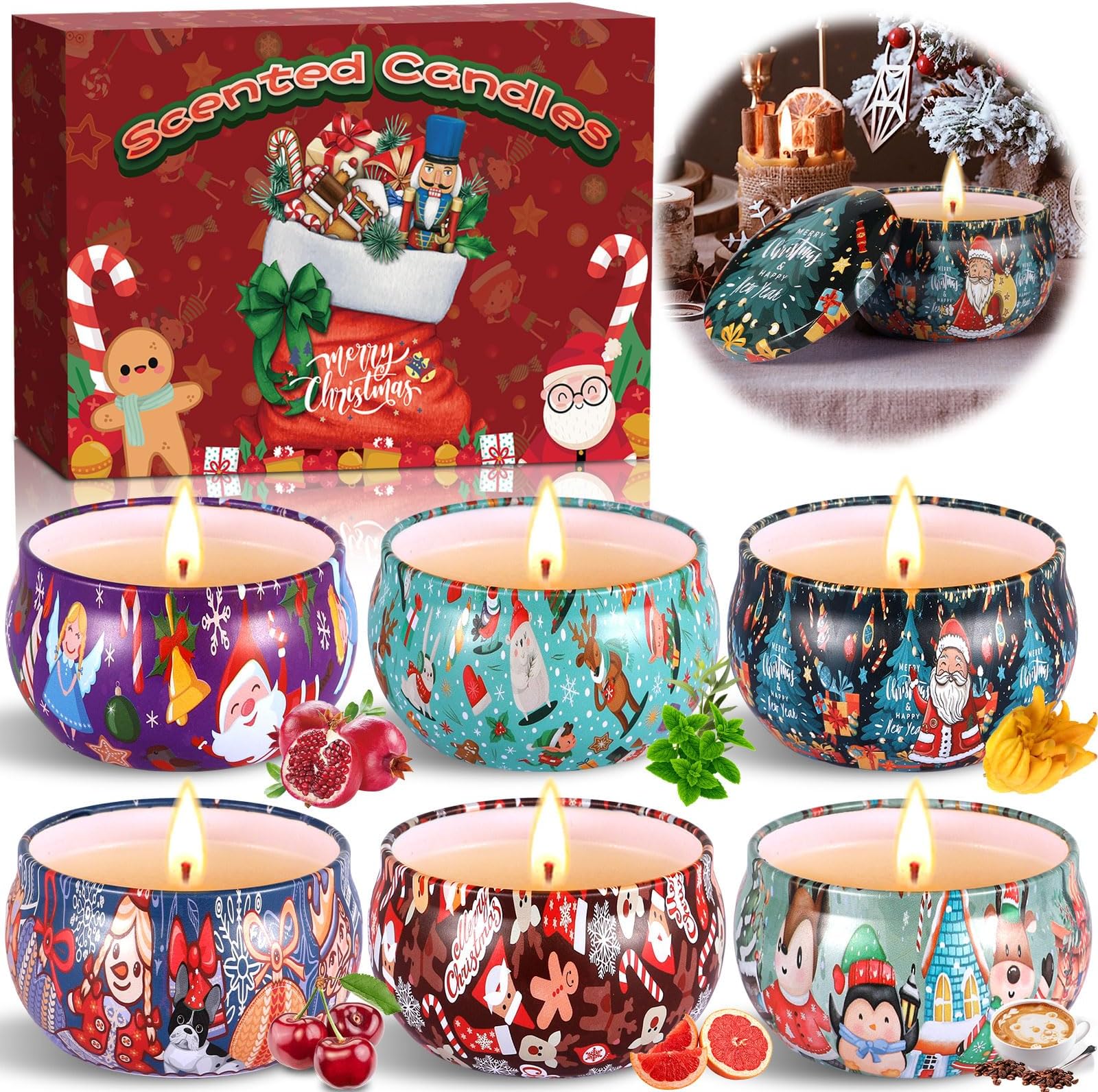 Set 6 Candele Profumate In Soia - Aromaterapia Per Casa, Regalo Perfetto Per Donne E Occasioni Speciali - Foto 6