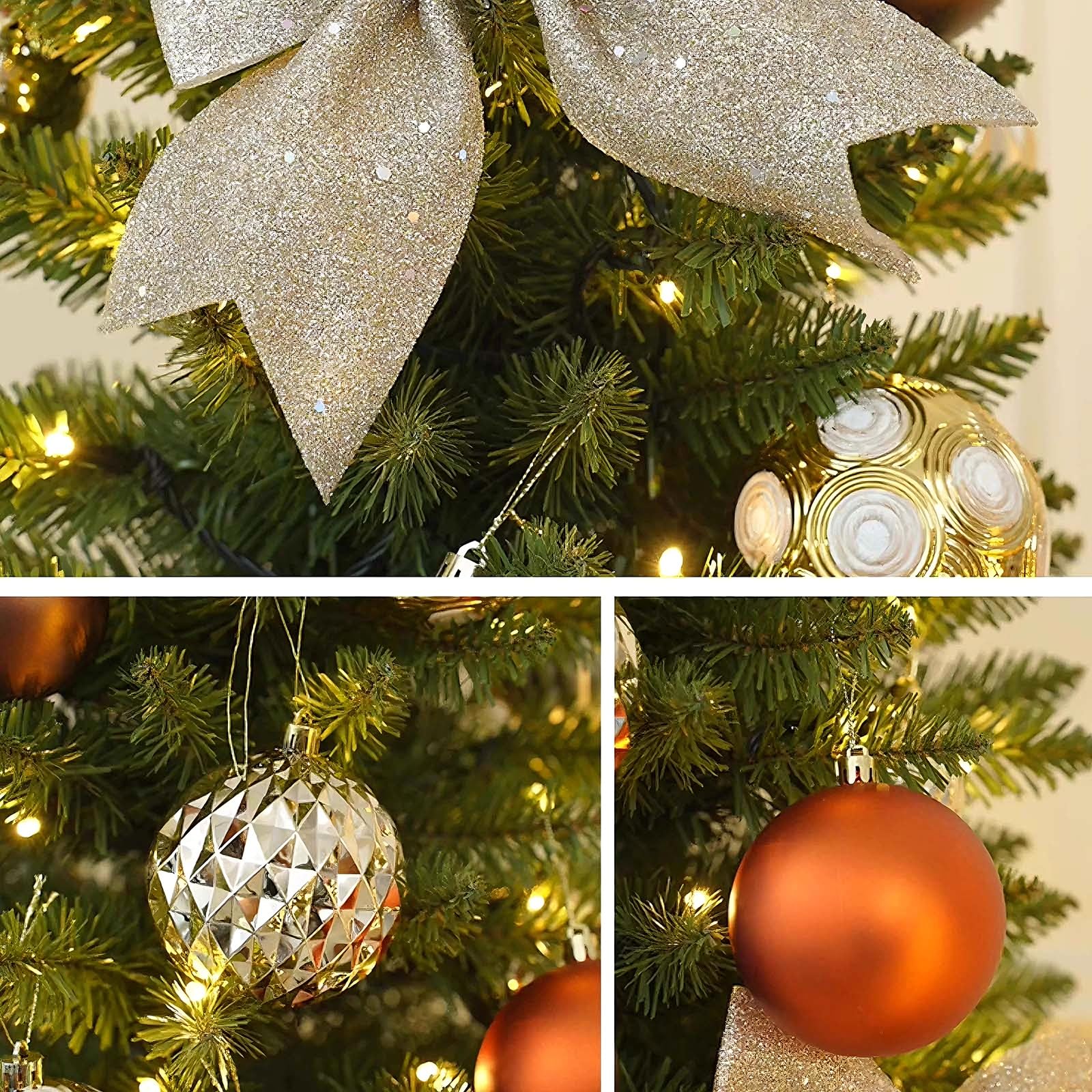 Alberi di Natale Artificiali Piccolo Decorazioni Natalizie Materiale in PVC Albero di Natale Slim Perfetti per la Casa, i Negozi e le Decorazioni Natalizie(Red,150cm/59.1")