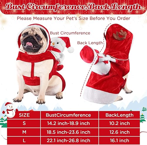 Miniatura 2 de Aliceset El juego de 5 piezas de disfraz de Navidad para perro, incluye ropa de Papá Noel y calcetín de Navidad para mascotas, disfraz de cosplay