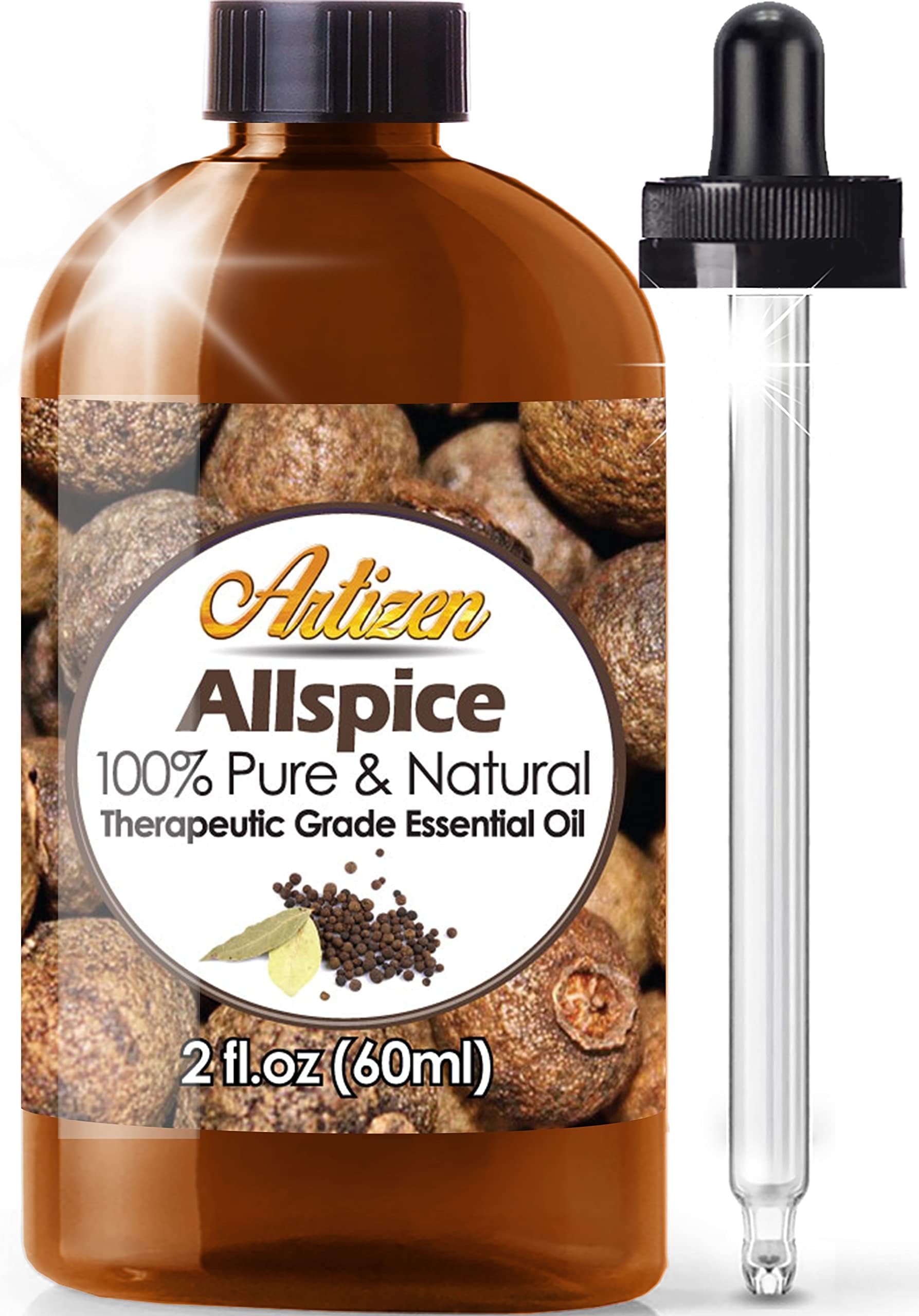 Artizen Allspice Essential Oil (100% Pure & Natural - Undiluted) Therapeutic Grade - Huge 2oz Bottle - Perfect for Aromatherapy, Relaxation, Skin Therapy & More!