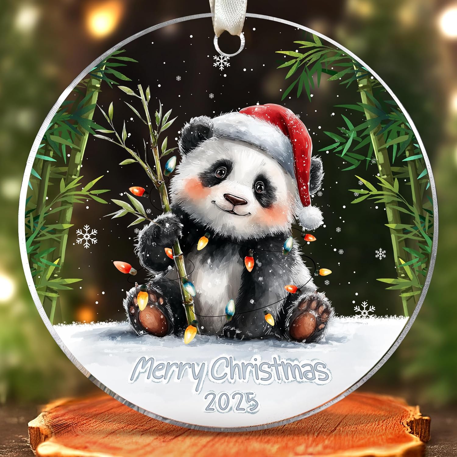 Panda Ornament - Panda Gifts for Lovers, Women, Men - Cute Funny Animals Ornaments for Christmas Tree - Animals Pandas Themed Gifts - Acrylic Christmas Ornament 2025