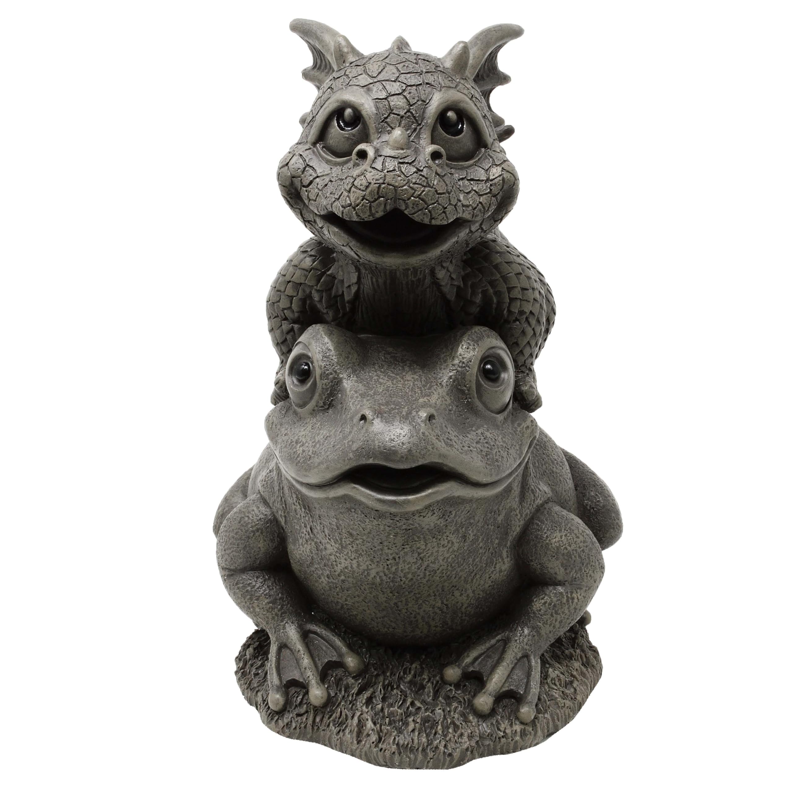 Gartenfigur Gartendrache - Modell Frog - Fantasy Figur Deko Drache süß