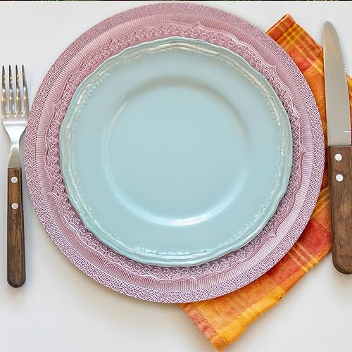 Miniatura 5 de 6 platos de carga de arrecife, cargadores de plástico para platos de cena redondos, transparentes