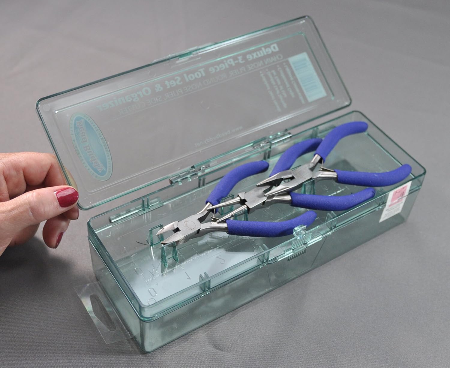 Bead Buddy Deluxe Tool Set-3 Essential Tools for Beading - Chain Nose Pliers, Round Nose Pliers, Side Cutter Pliers for Jewelry Making with Comfort Grip Handles, Craft Pliers