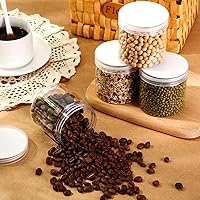 Vista 89 de 6 Pack 6oz Plastic Jars Containers with Lids Wide-mouth Refillable Leakproof Reusable Round Empty Jars for Travel Cosmetic Dry Food Spice Candy Clear