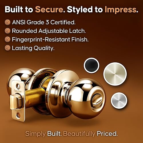 Vista 89 de Copper Creek BK2090SS - Pomo para puerta de bola, función simulada, paquete de 2, en acero inoxidable satinado