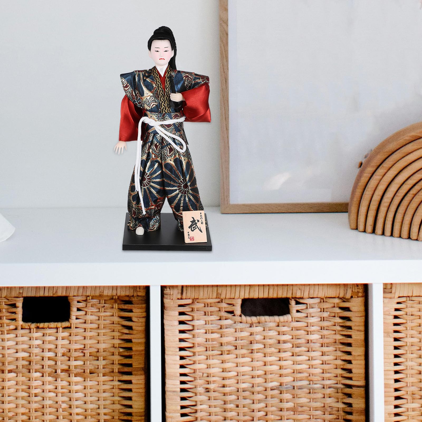TOYANDONA Figura Samurái Japonesa de 12 Pulgadas Materiales de Espuma, Tela, Abs y Madera, Decoración Versátil Hogar y Coleccionable en Ocasiones Obsequios
