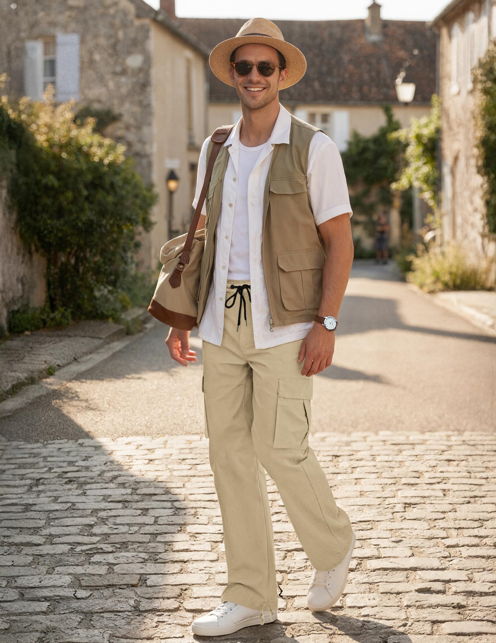 TARAINYA Pantalones Cargo Hombre Algodón-Twill M-3XL