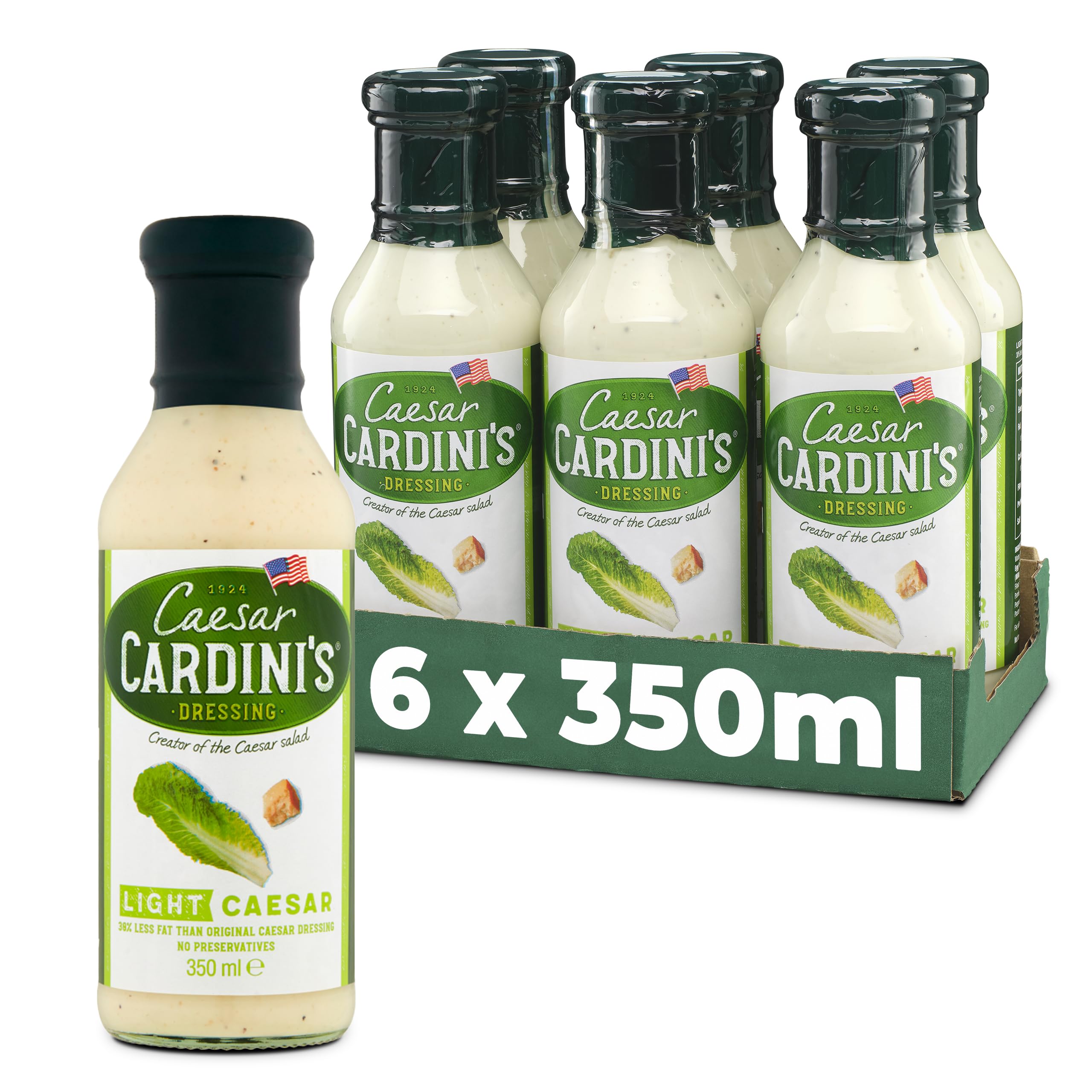 Cardini Light Caesar Dressing 350ml (Pack of 6)