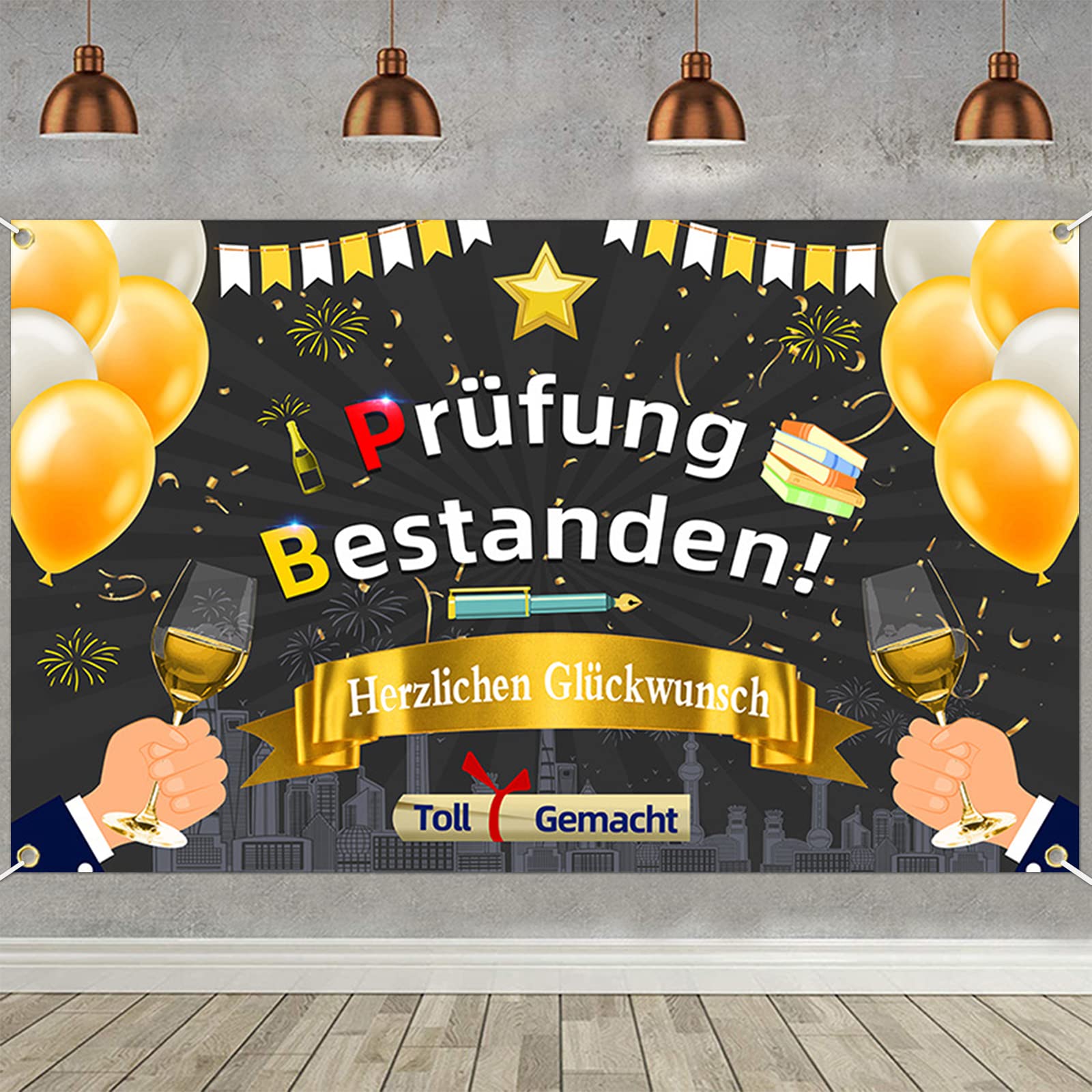 Exam Passed Banner for Congratulations Graduation Decoration Graduation Exam Passed Background Garden Decoration