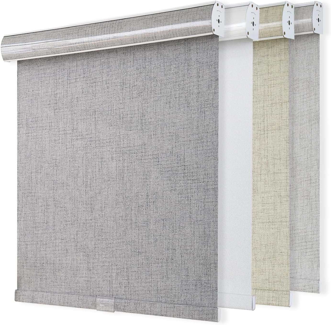 Blackout Roller Shades for Windows,Cordless,Linen Fabric,Roller Blinds,Thermal Insulated Fabric UV Protection,Window Shades for Home,Office,Bedroom,Door,Blackout-White,28" W x 72" H