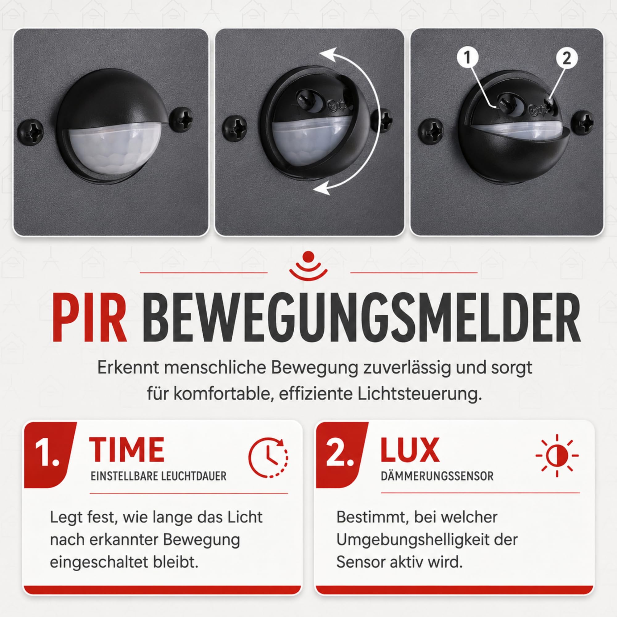 Maxkomfort LED Außenstandleuchte 80 cm Schwarz mit Bewegungsmelder – Premium Wegeleuchte IP65, 8W, 1280lm, 3000K warmweiß, Aluminium, Sensor mit Zeit- & Lux-Einstellung