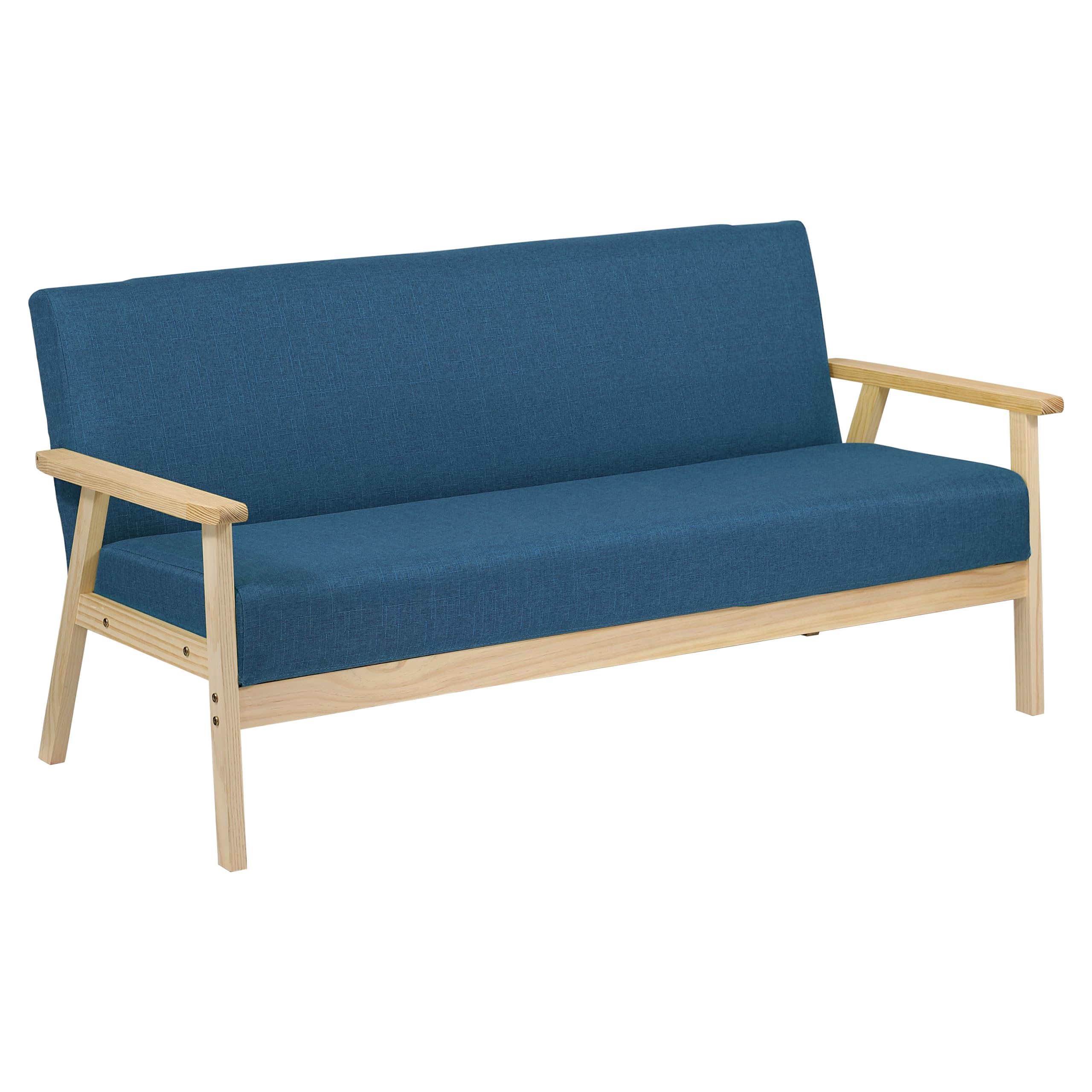 Totò Piccinni Set WOOD con struttura in legno di abete naturale non trattata (Blu, 3 Posti)