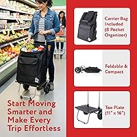 Vista 8 de dbest products - Carrito plegable de compras Trolley Dolly, Negro