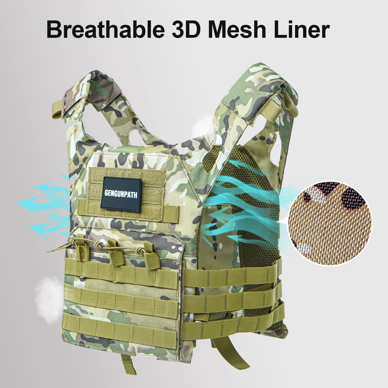 Taktische Weste für Outdoor-Ausrüstung, leicht, atmungsaktiv, verstellbar, 600D-Nylon-Weste, Schwarz, 3X